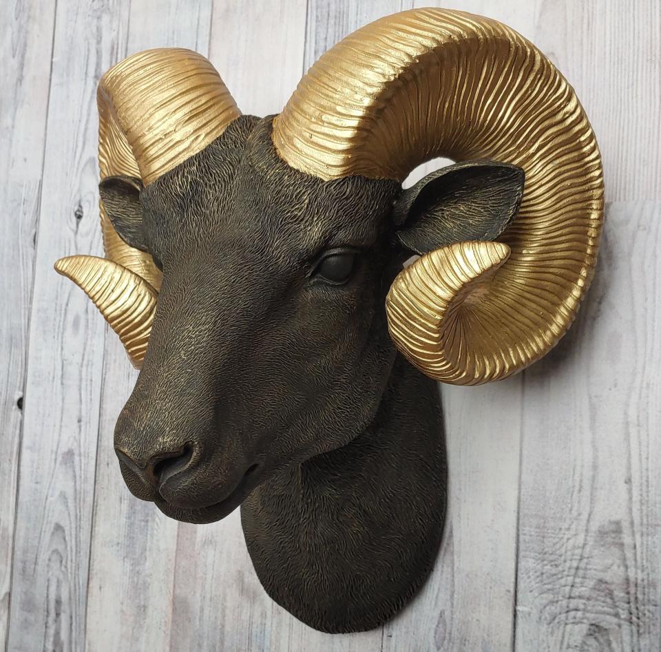 Faux Taxidermy Ram Head Wall Mount, Big Horn Sheep Wall Mount