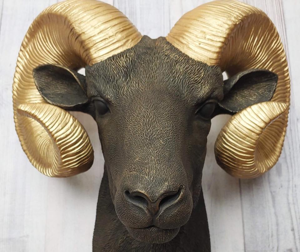 Faux Taxidermy Ram Head Wall Mount, Big Horn Sheep Wall Mount