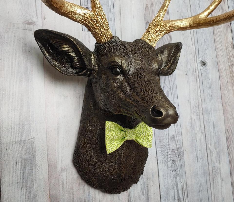 Faux Taxidermy Deer Head, Deer Head Wall Mount, Stag Head Wall Art, Deer Head with bow tie