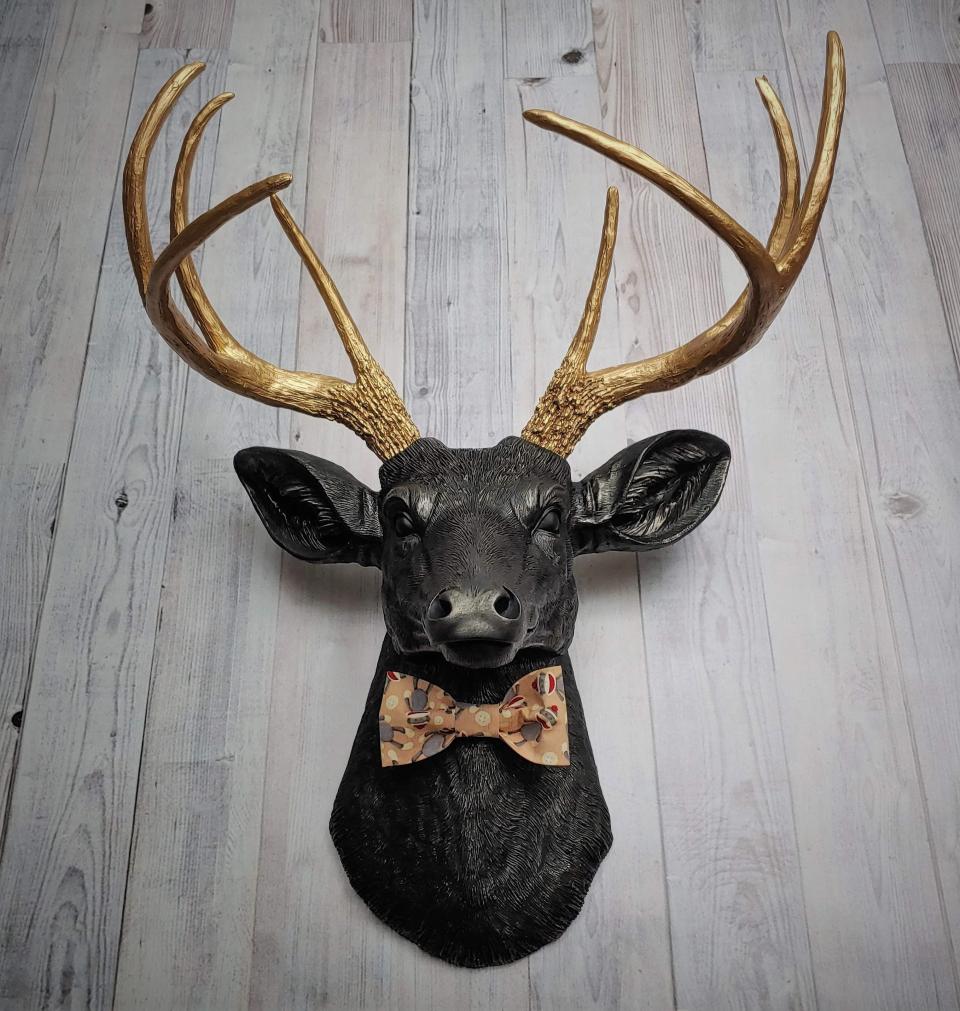 Faux Taxidermy Deer Head, Faux Stag Head, Bow Tie Deer Head