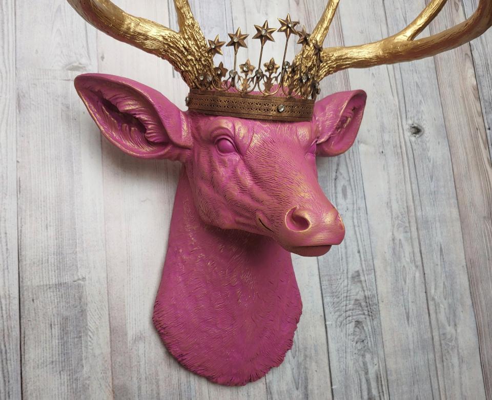 Faux Taxidermy Deer Head Wall Art, Faux Stag Head, Crowned Deer Head