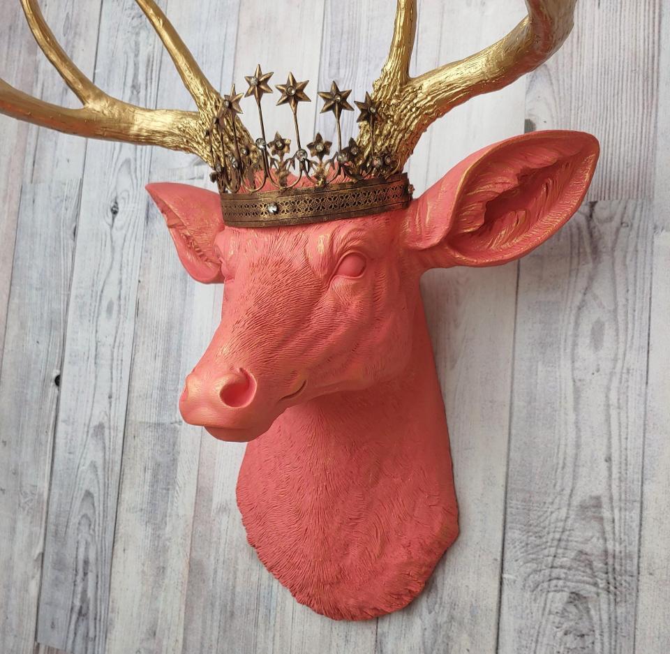 Faux Taxidermy Deer Head Wall Art, Faux Stag Head, Crowned Deer Head