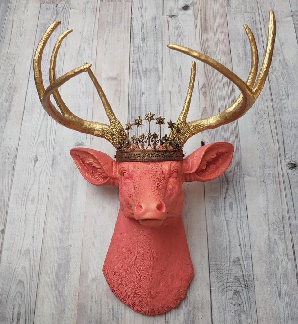 Faux Taxidermy Deer Head Wall Art, Faux Stag Head, Crowned Deer Head