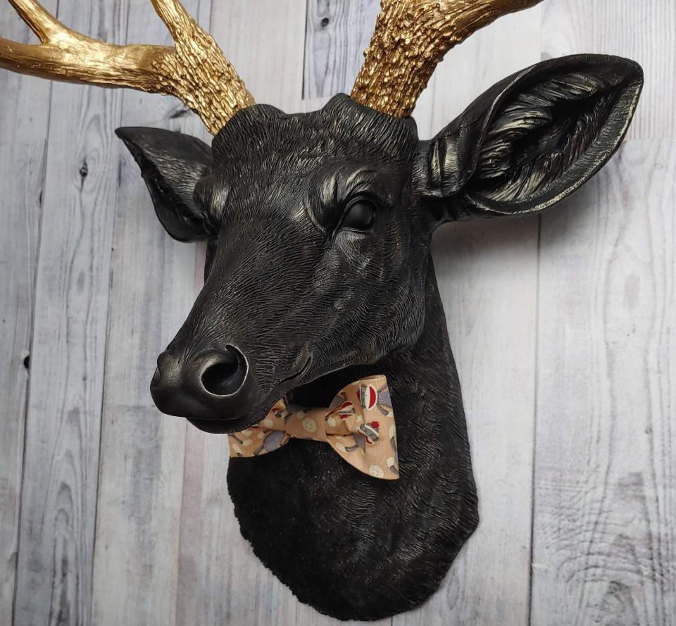 Faux Taxidermy Deer Head, Faux Stag Head, Bow Tie Deer Head