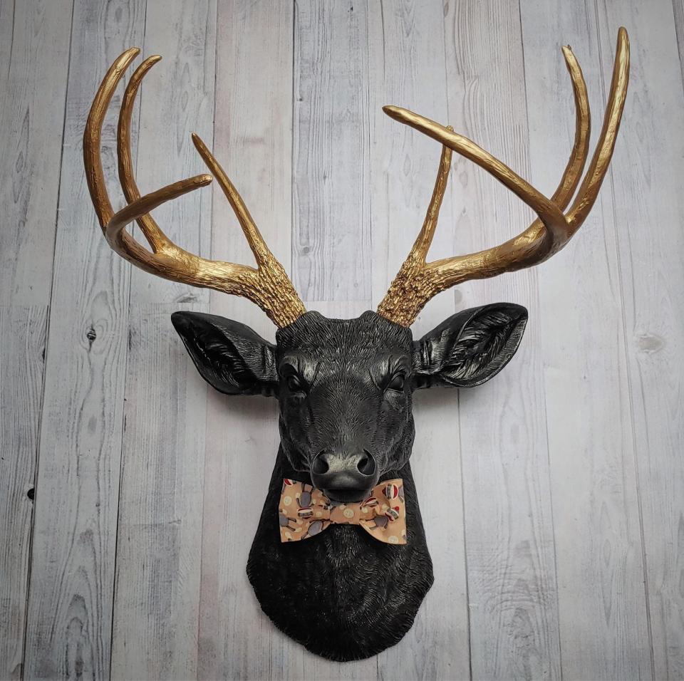 Faux Taxidermy Deer Head, Faux Stag Head, Bow Tie Deer Head