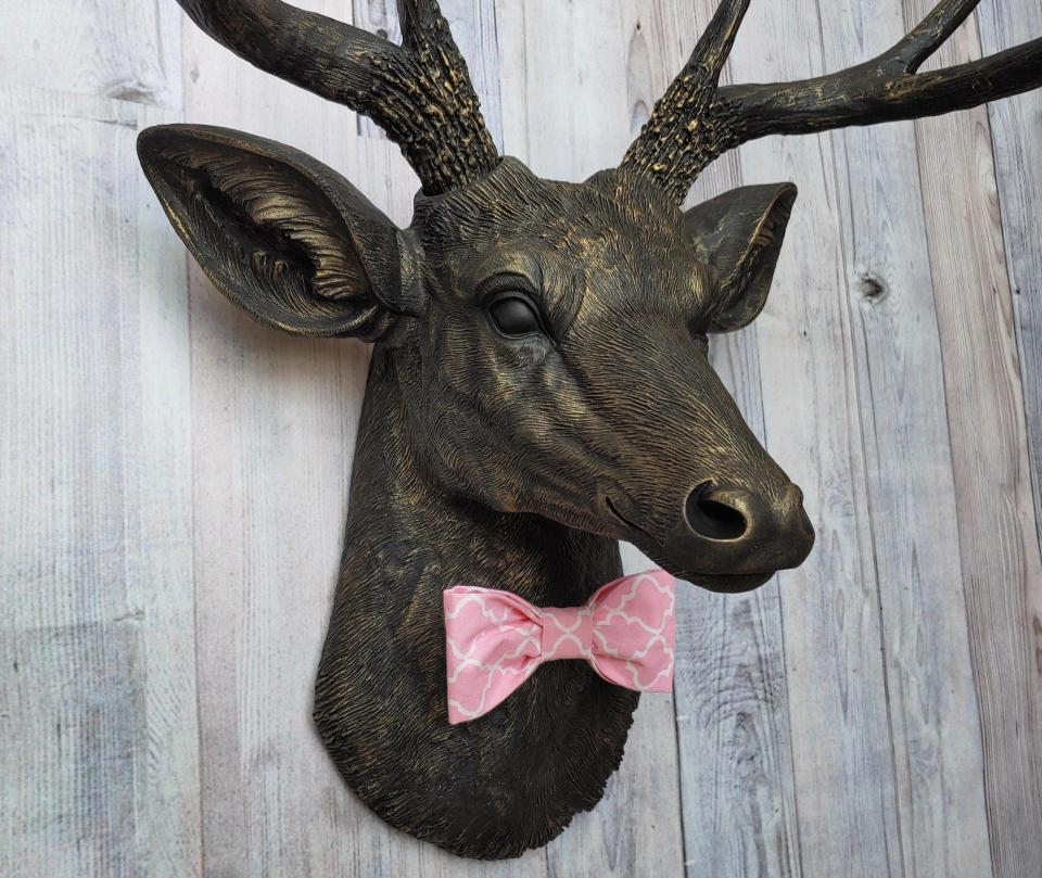 Faux Taxidermy Deer Head, Faux Stag Head, Deer Head with Bow Tie