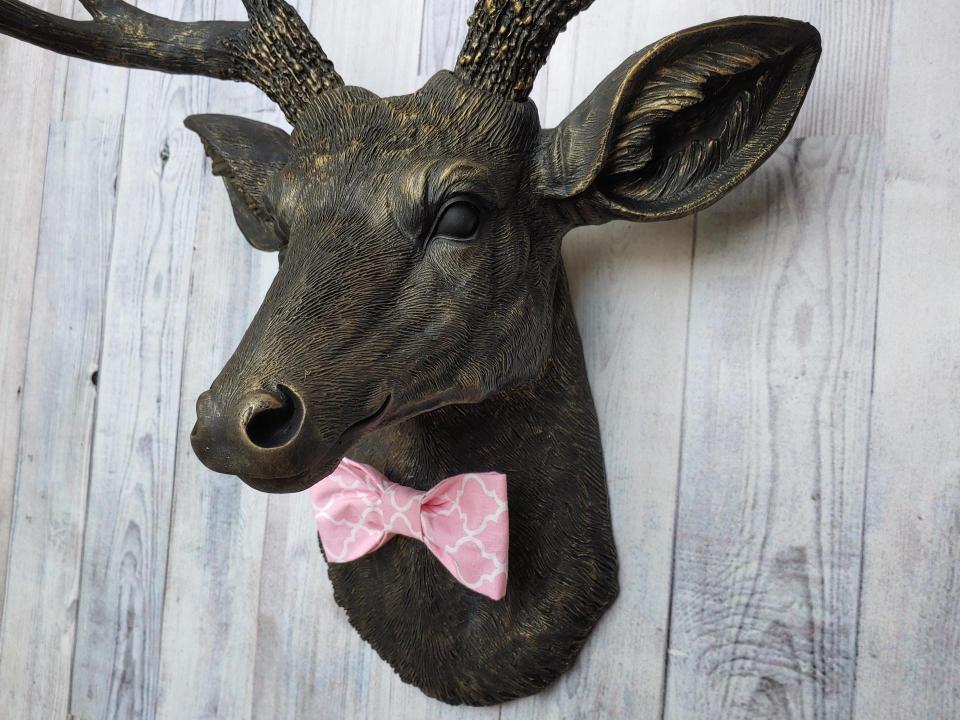 Faux Taxidermy Deer Head, Faux Stag Head, Deer Head with Bow Tie