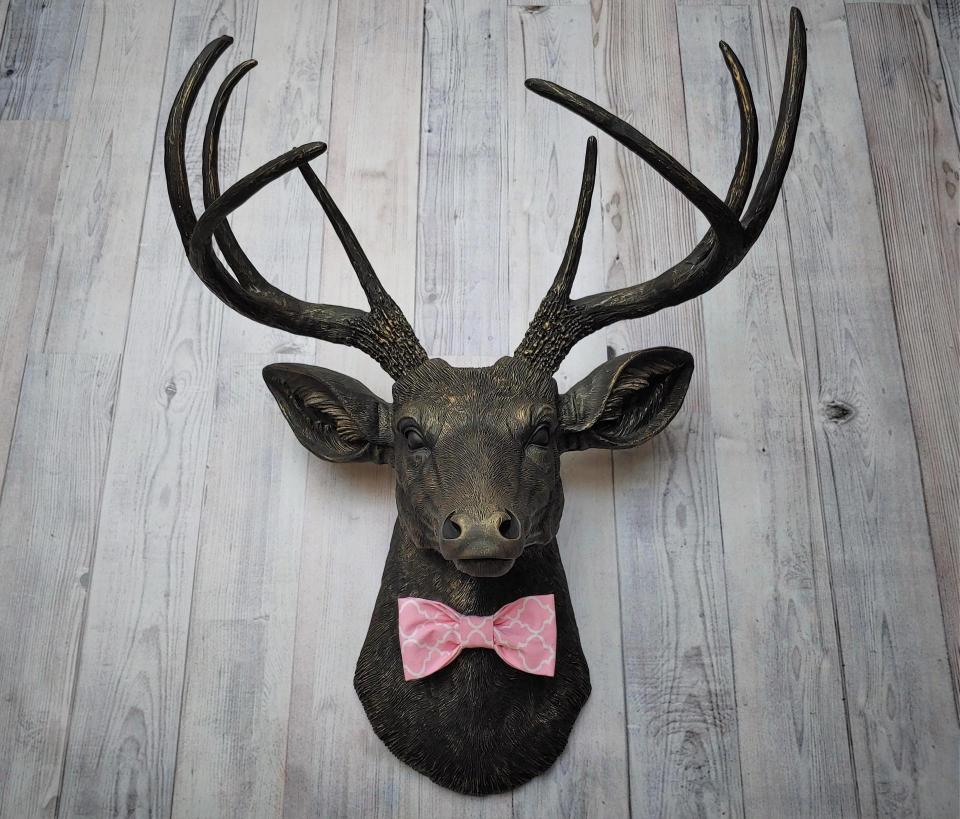 Faux Taxidermy Deer Head, Faux Stag Head, Deer Head with Bow Tie