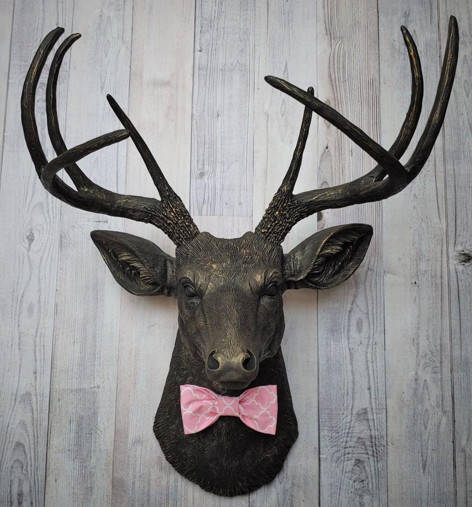 Faux Taxidermy Deer Head, Faux Stag Head, Deer Head with Bow Tie