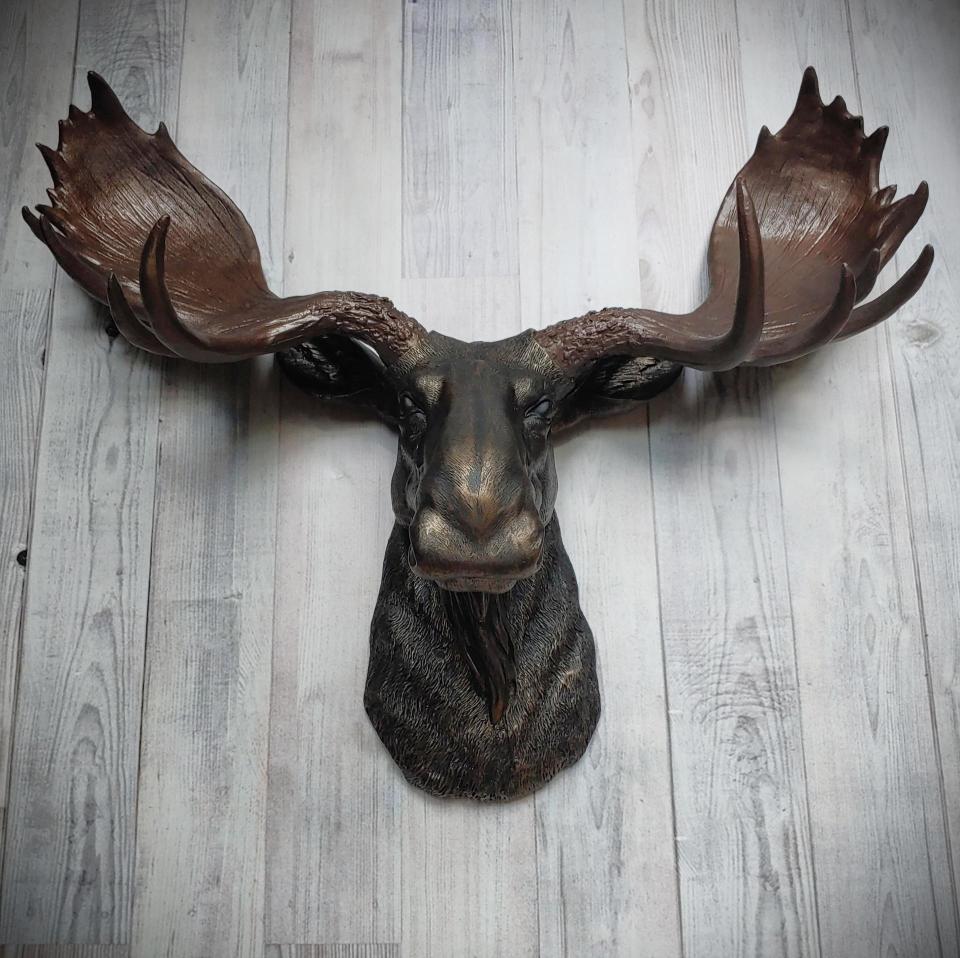 Faux Taxidermy Moose Head Wall Mount, Moose Head Wall Decor, Faux Animal Heads