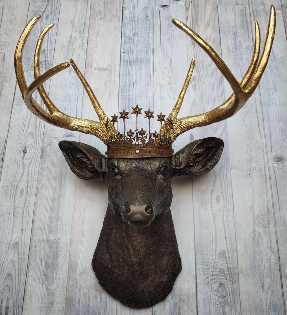 Faux Taxidermy Deer Head Wall Art, Faux Stag Head, Crowned Deer Head