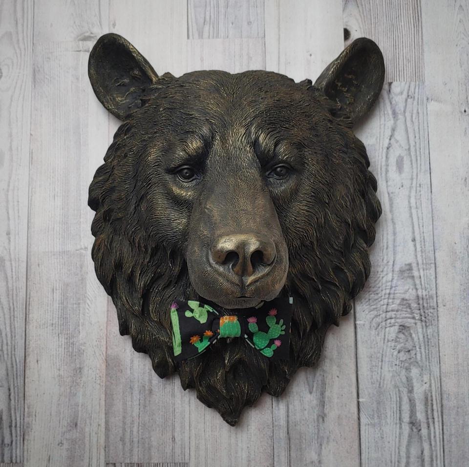 faux taxidermy bear head wall mount