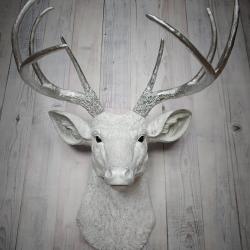 Faux Taxidermy Deer Head Wall Mount, Large Faux Stag Head